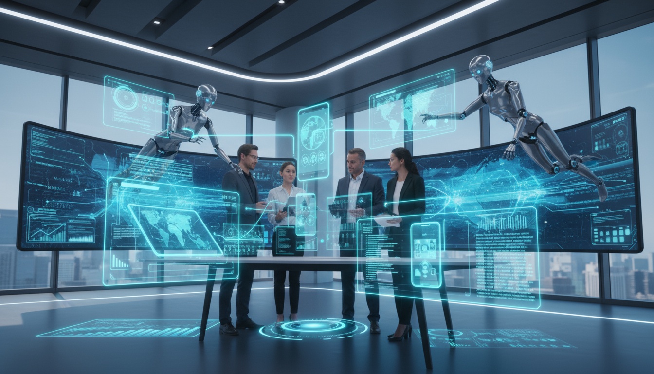 Omnichannel Marketing: Team analysiert Customer Journey Diverse Marketing-Profis analysieren omnichannel marketing an großen Bildschirmen mit Customer Journey Maps.